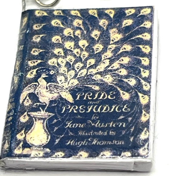 Book Earrings Jane Austen Pride and Prejudice Book Earrings in Blue Book Lovers - Picture 8 of 9